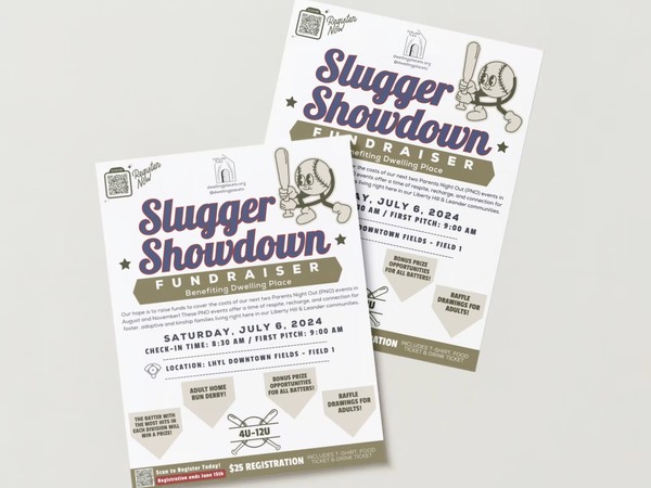 Event fundraiser flyers printed for a local nonprofit